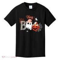 Hey Boo Funny Halloween Cute Ghost Pumpkin Kids T-Shirt thumb 0