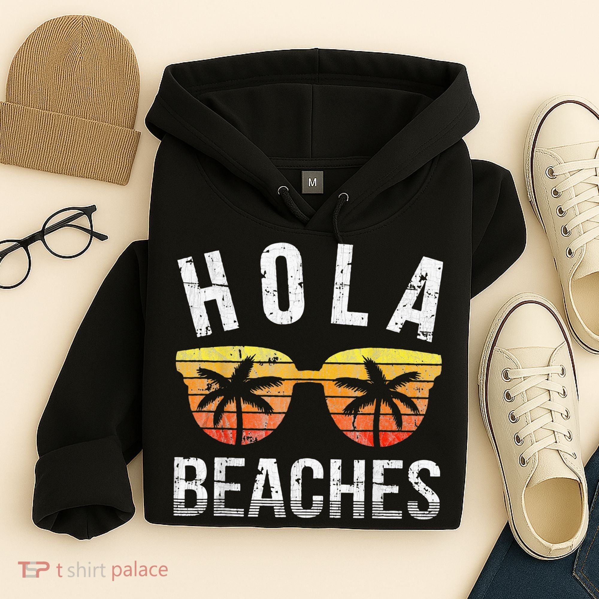 Hola Beaches Funny Beach Vacation Hoodie