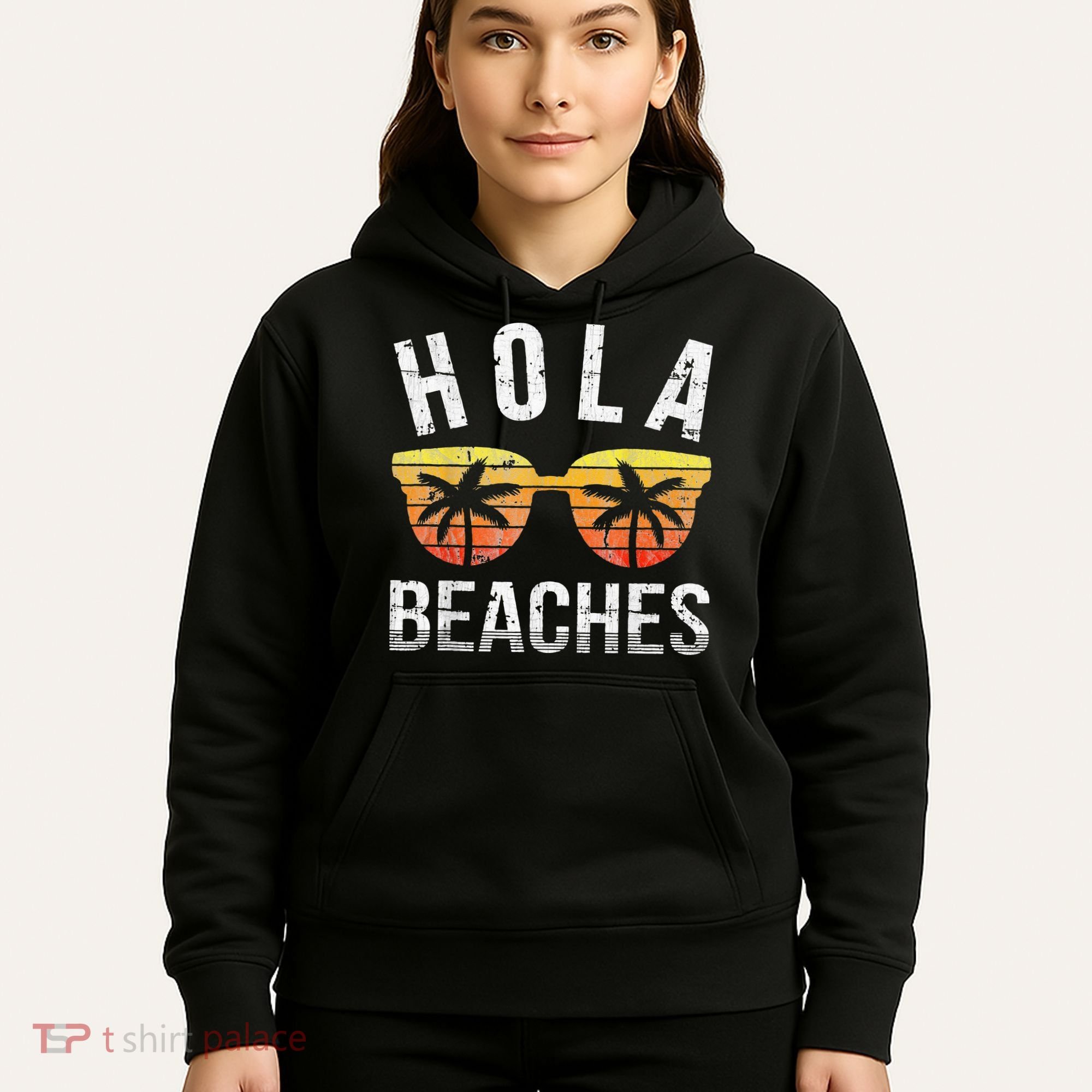 Hola Beaches Funny Beach Vacation Hoodie