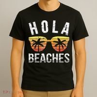 Hola Beaches Funny Beach Vacation T-Shirt thumb 3