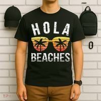 Hola Beaches Funny Beach Vacation T-Shirt thumb 6