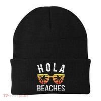 Hola Beaches Funny Beach Vacation Beanie thumb 0