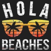 Hola Beaches Funny Beach Vacation Beanie thumb 2