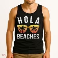 Hola Beaches Funny Beach Vacation Tank Top thumb 3