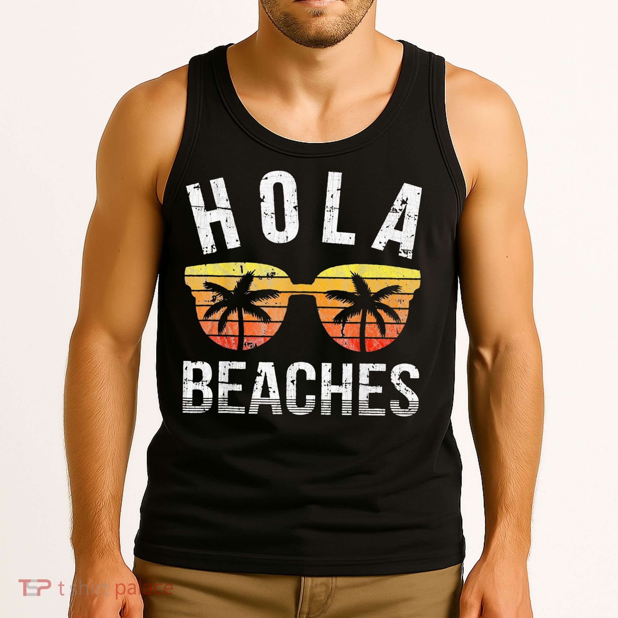 Hola Beaches Funny Beach Vacation Tank Top