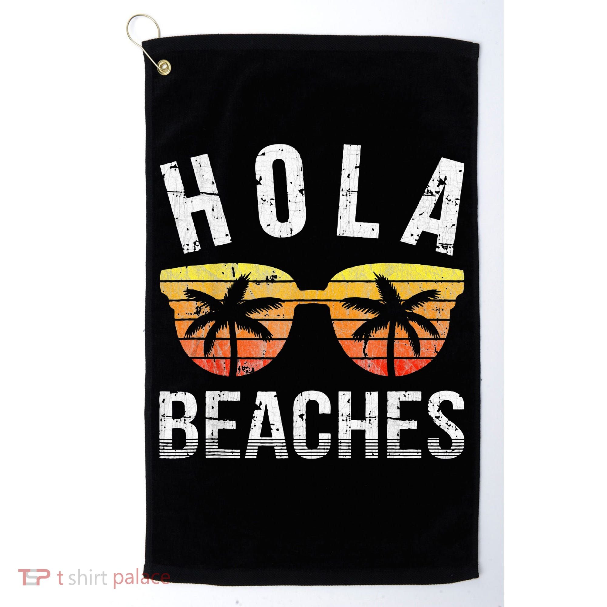 Hola Beaches Funny Beach Vacation Golf Towel
