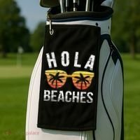 Hola Beaches Funny Beach Vacation Golf Towel thumb 2