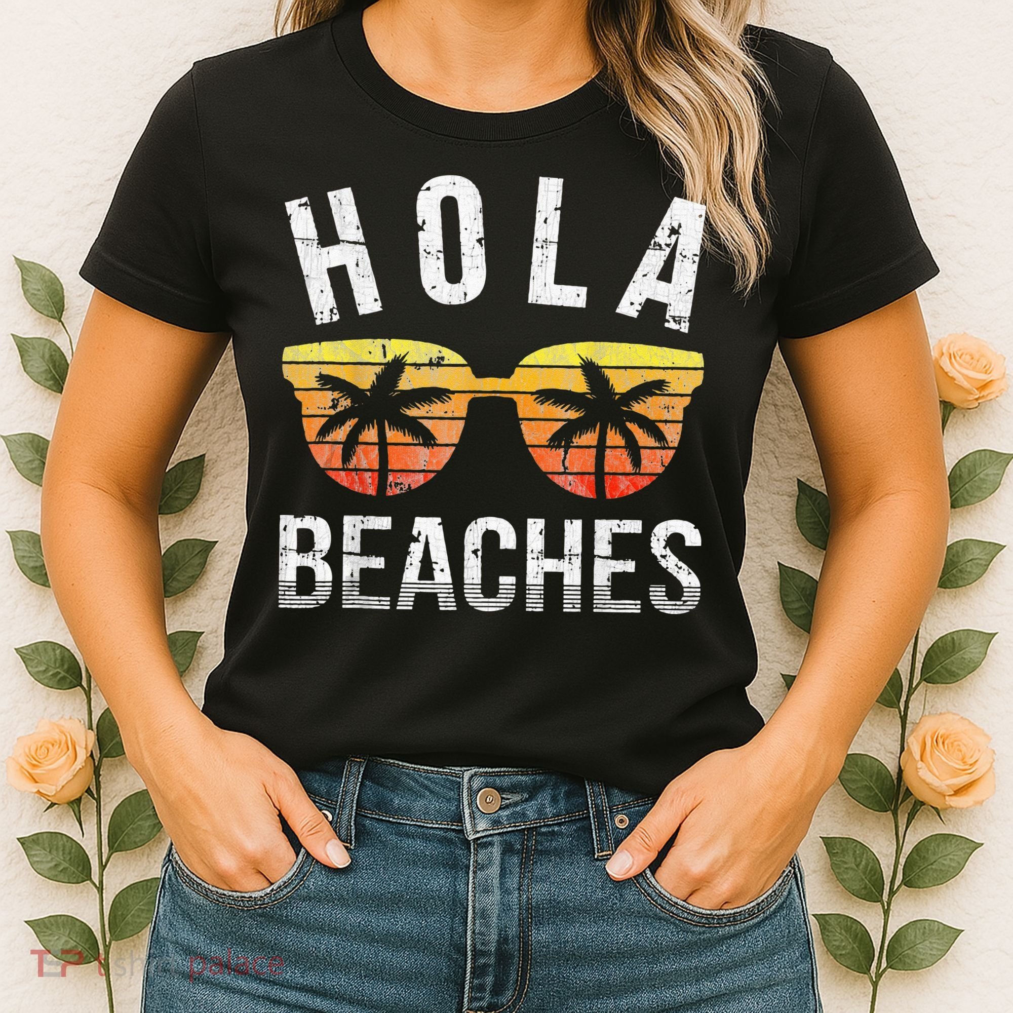 Hola Beaches Funny Beach Vacation Women's T-Shirt
