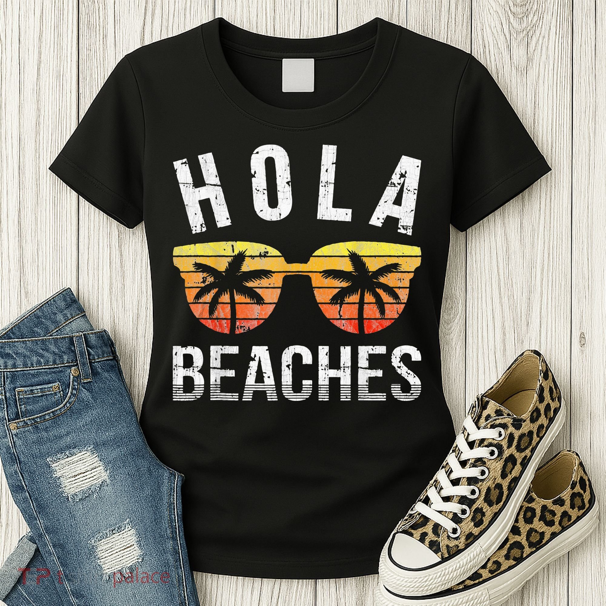 Hola Beaches Funny Beach Vacation Women's T-Shirt