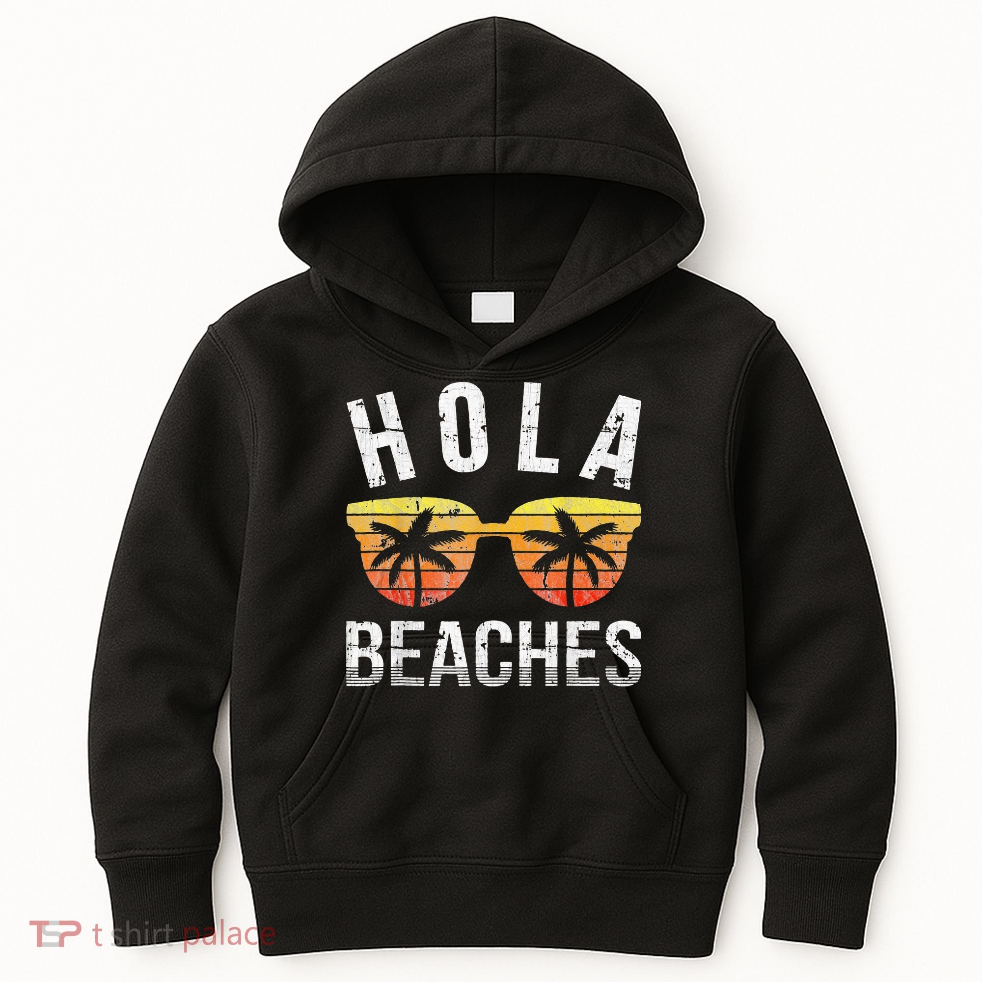 Hola Beaches Funny Beach Vacation Kids Hoodie