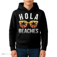 Hola Beaches Funny Beach Vacation Kids Hoodie thumb 4