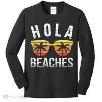 Hola Beaches Funny Beach Vacation Kids Long Sleeve Shirt thumb 0