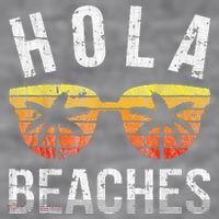 Hola Beaches Funny Beach Vacation Women's Racerback Cropped Tank thumb 2
