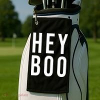 Hey Boo Funny Halloween Festive Golf Towel thumb 2