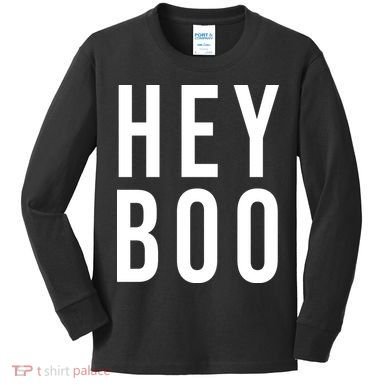 Hey Boo Funny Halloween Festive Kids Long Sleeve Shirt