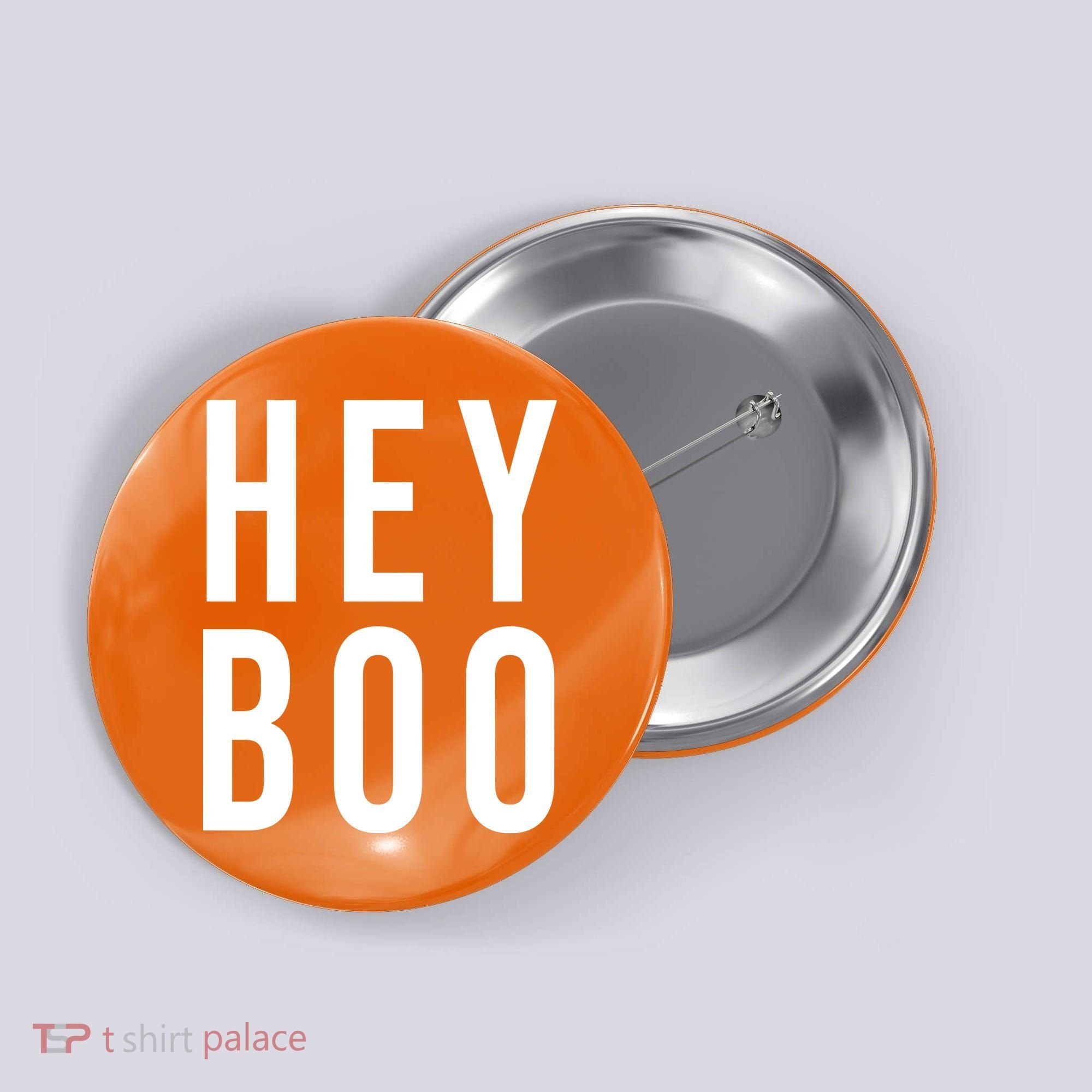 Hey Boo Funny Halloween Festive Button