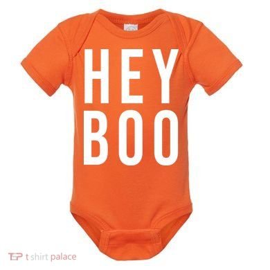 Hey Boo Funny Halloween Festive Baby Bodysuit