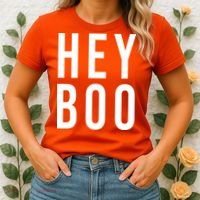 Hey Boo Funny Halloween Festive Women's T-Shirt thumb 2
