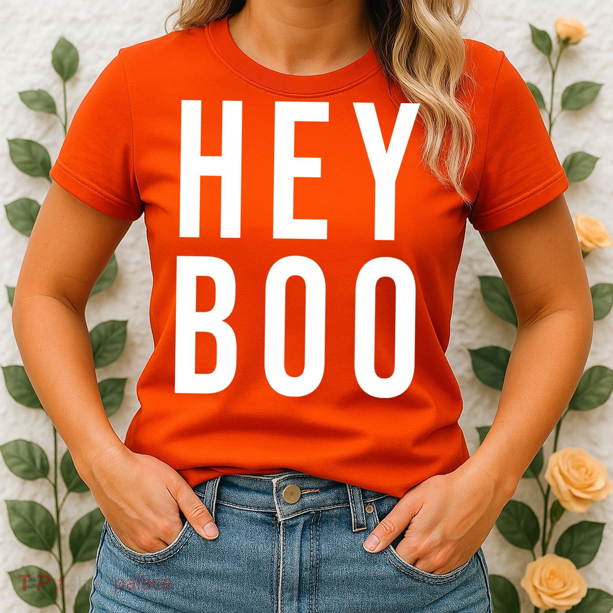 Hey Boo Funny Halloween Festive Women's T-Shirt