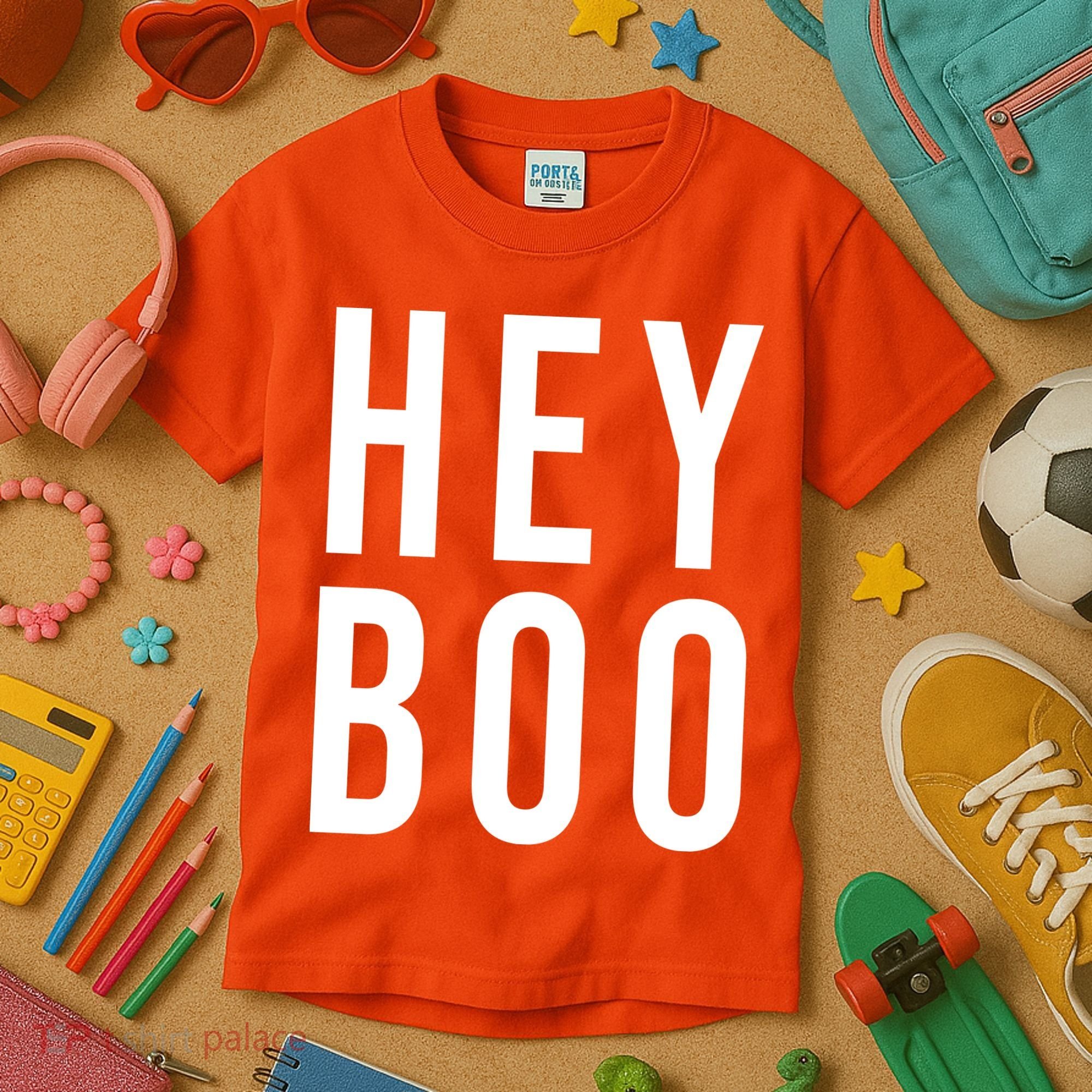 Hey Boo Funny Halloween Festive Kids T-Shirt
