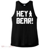 Hey Bear! Funny Hiking Outdoors Black Grizzly Bear Survival Ladies PosiCharge Tri-Blend Wicking Tank thumb 0