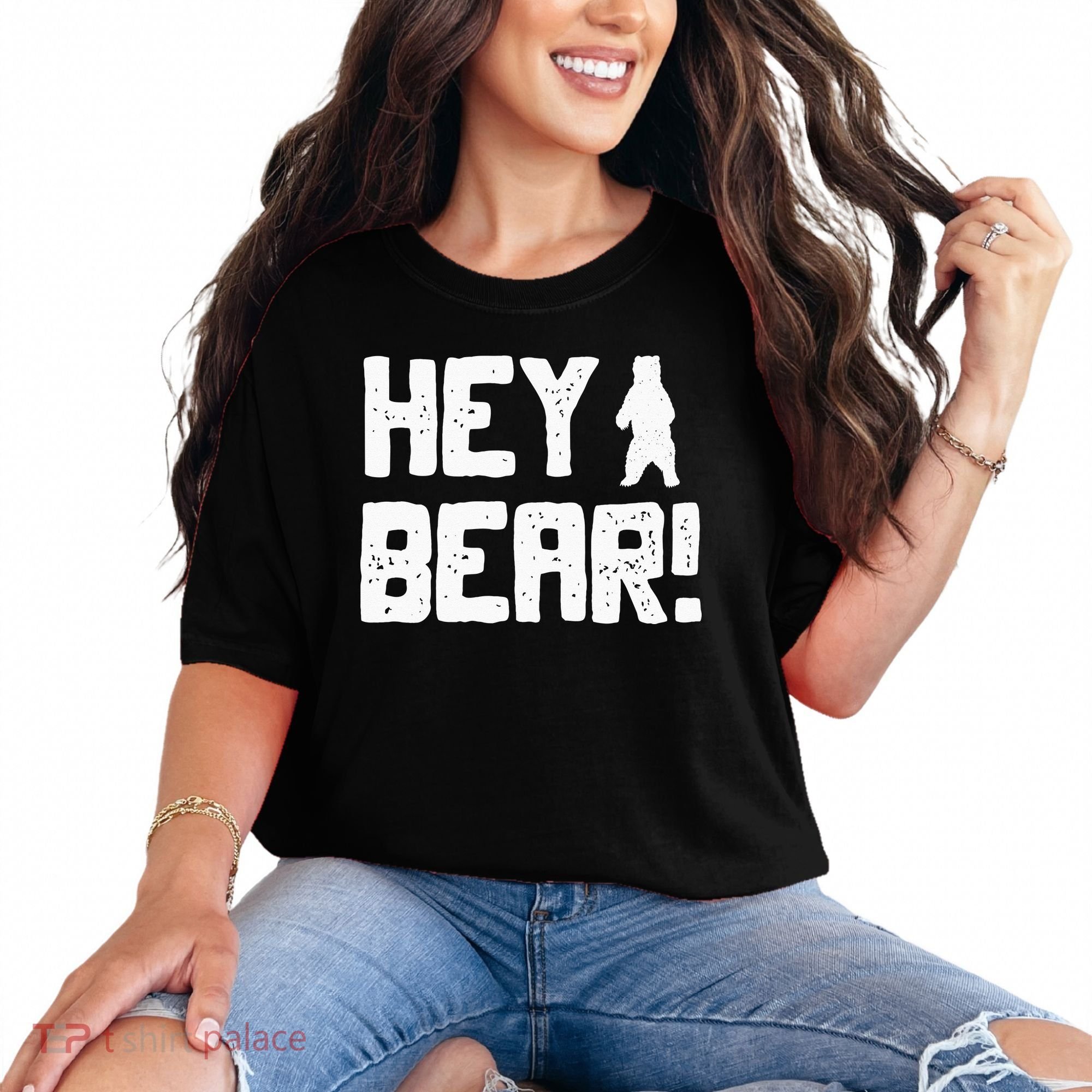 Hey Bear! Funny Hiking Outdoors Black Grizzly Bear Survival Comfort Colors T-Shirt