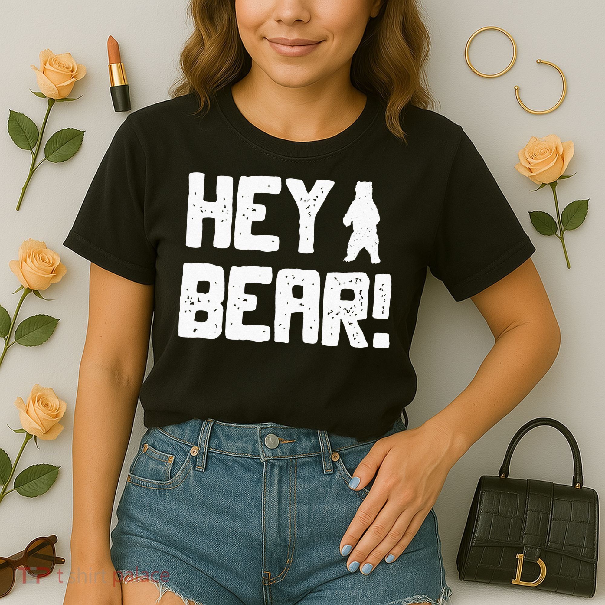 Hey Bear! Funny Hiking Outdoors Black Grizzly Bear Survival Comfort Colors Boxy T-Shirt