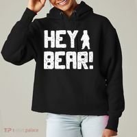 Hey Bear! Funny Hiking Outdoors Black Grizzly Bear Survival Ladies Heavyweight Boxy Pullover Hoodie thumb 0