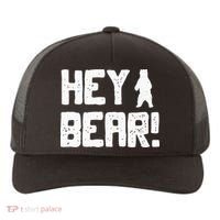 Hey Bear! Funny Hiking Outdoors Black Grizzly Bear Survival Yupoong Adult 5-Panel Trucker Hat thumb 0