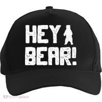 Hey Bear! Funny Hiking Outdoors Black Grizzly Bear Survival Five-Panel Snapback Cap thumb 0