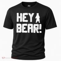 Hey Bear! Funny Hiking Outdoors Black Grizzly Bear Survival Cooling Performance Crew T-Shirt thumb 0