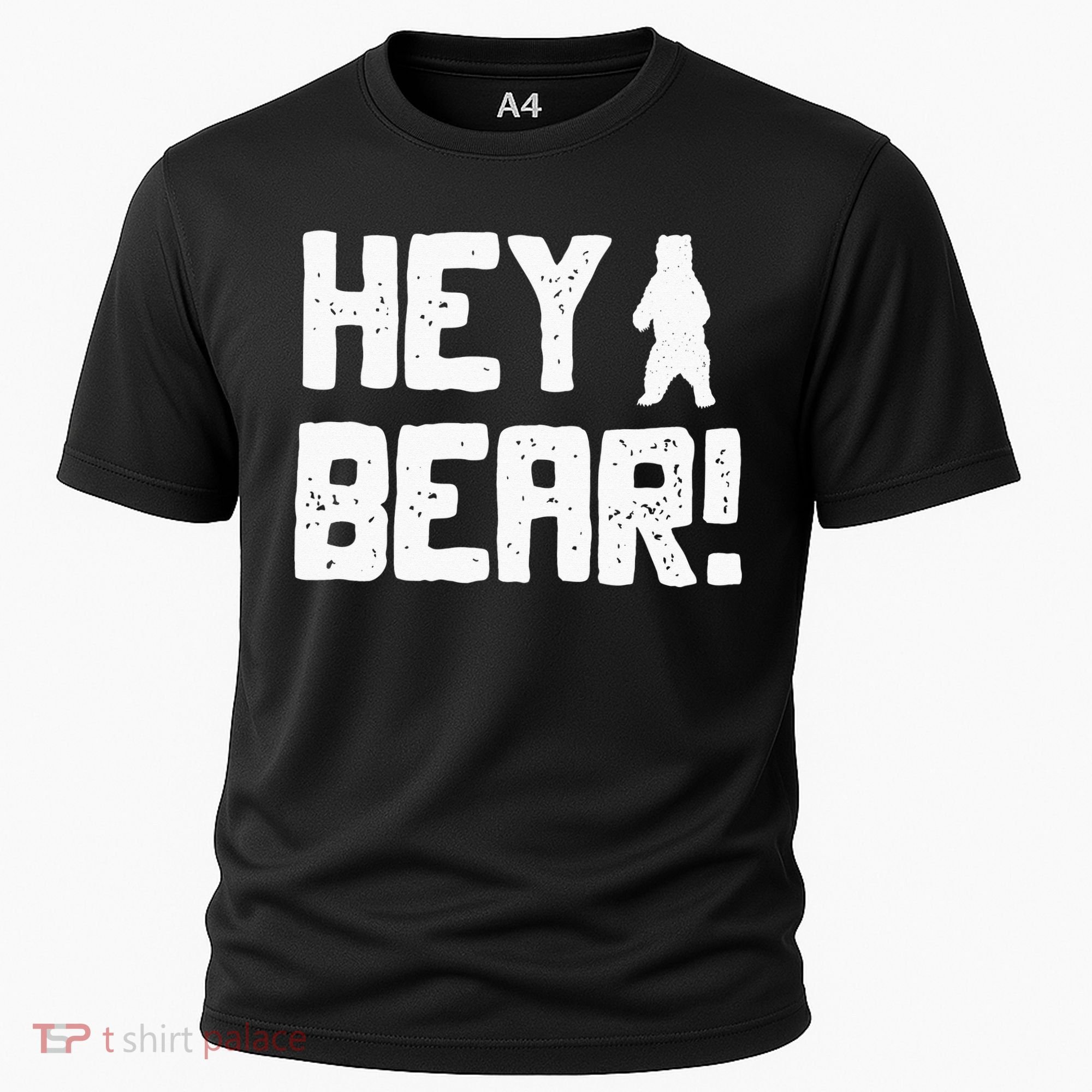 Hey Bear! Funny Hiking Outdoors Black Grizzly Bear Survival Cooling Performance Crew T-Shirt
