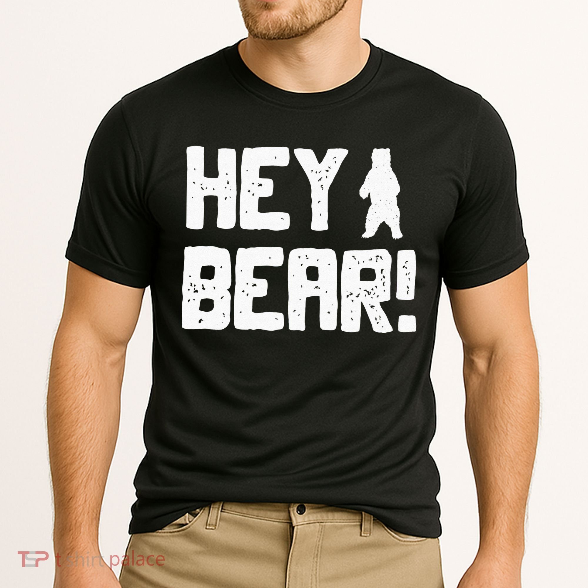 Hey Bear! Funny Hiking Outdoors Black Grizzly Bear Survival Cooling Performance Crew T-Shirt