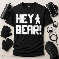 Hey Bear! Funny Hiking Outdoors Black Grizzly Bear Survival Cooling Performance Crew T-Shirt thumb 3