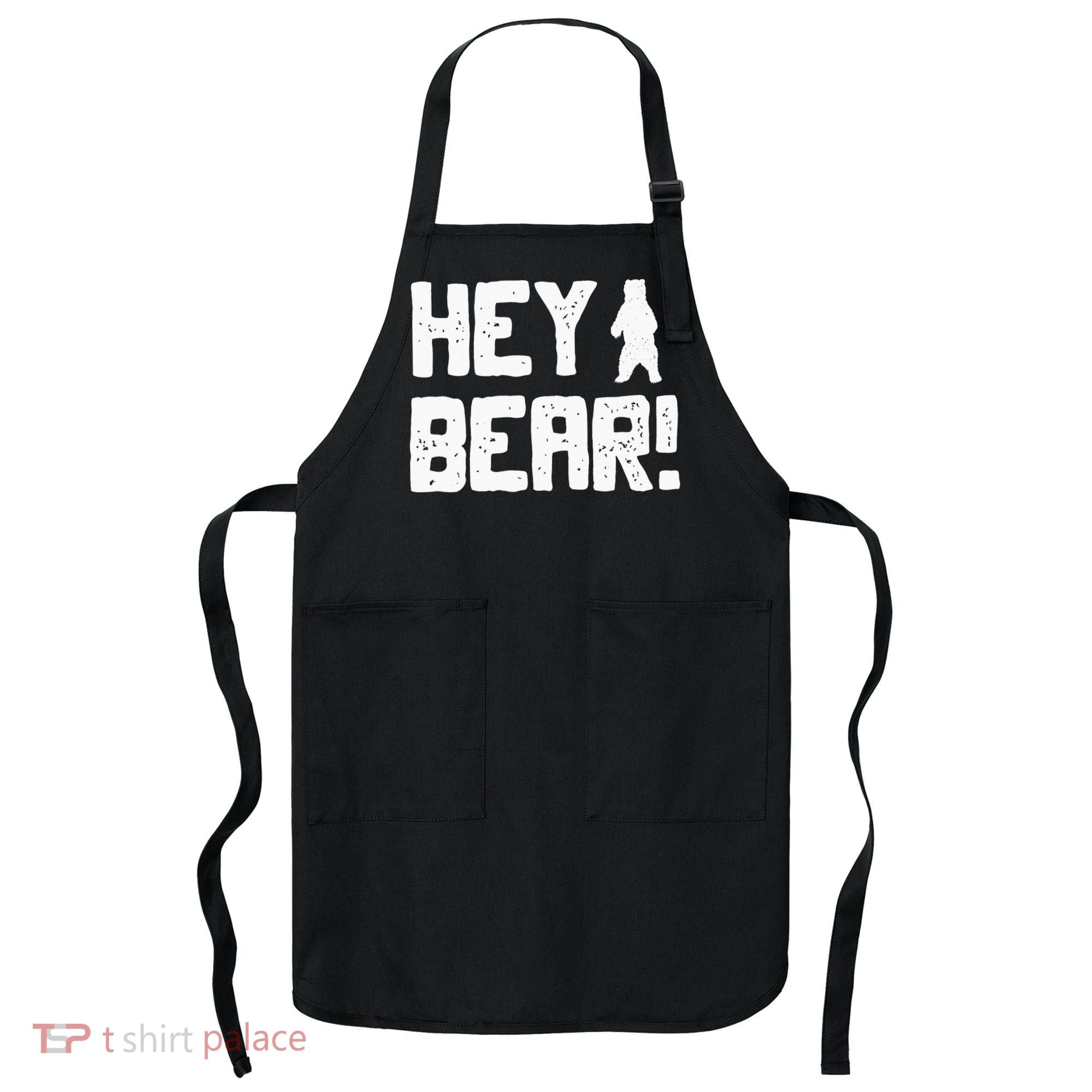 Hey Bear! Funny Hiking Outdoors Black Grizzly Bear Survival Apron