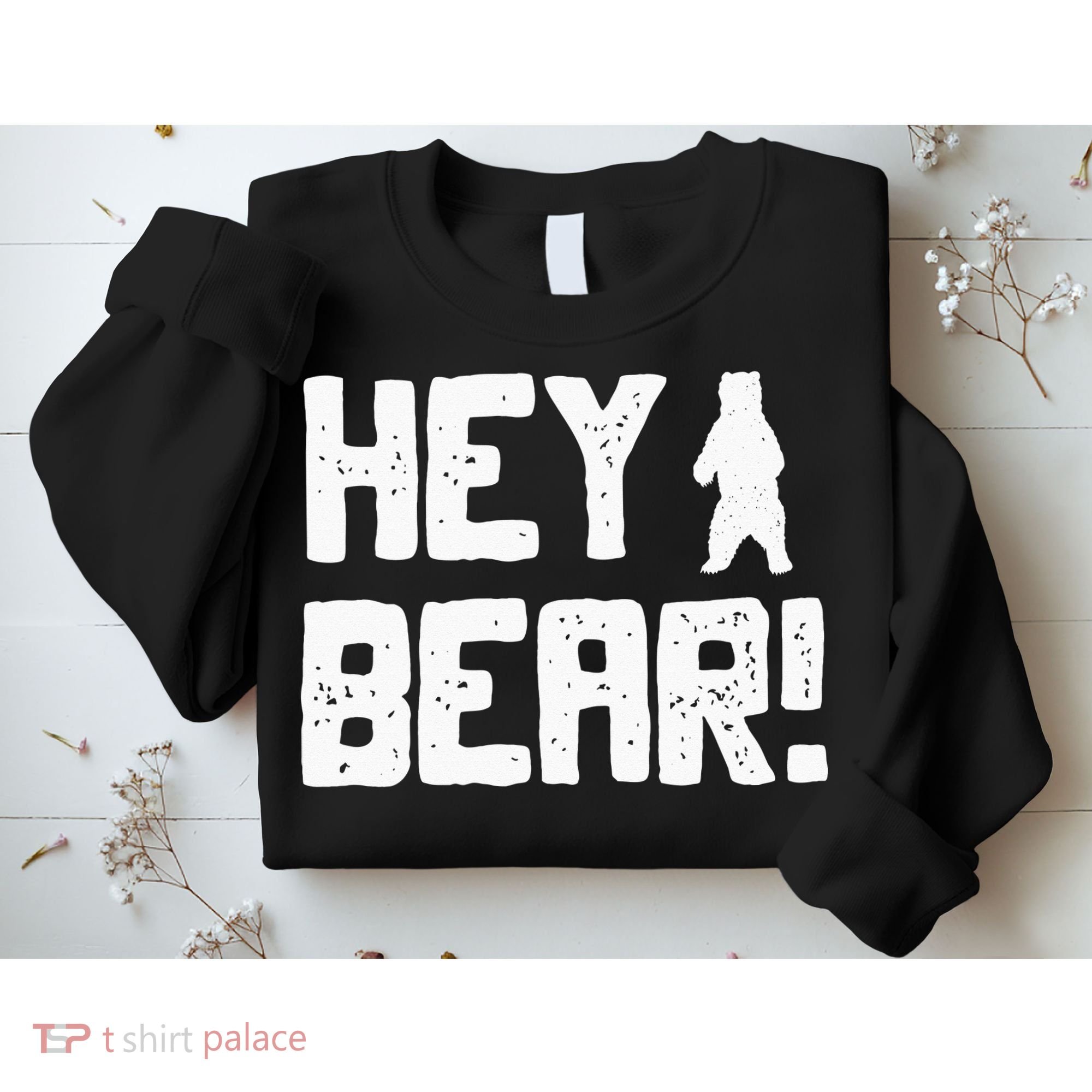 Hey Bear! Funny Hiking Outdoors Black Grizzly Bear Survival Sweatshirt