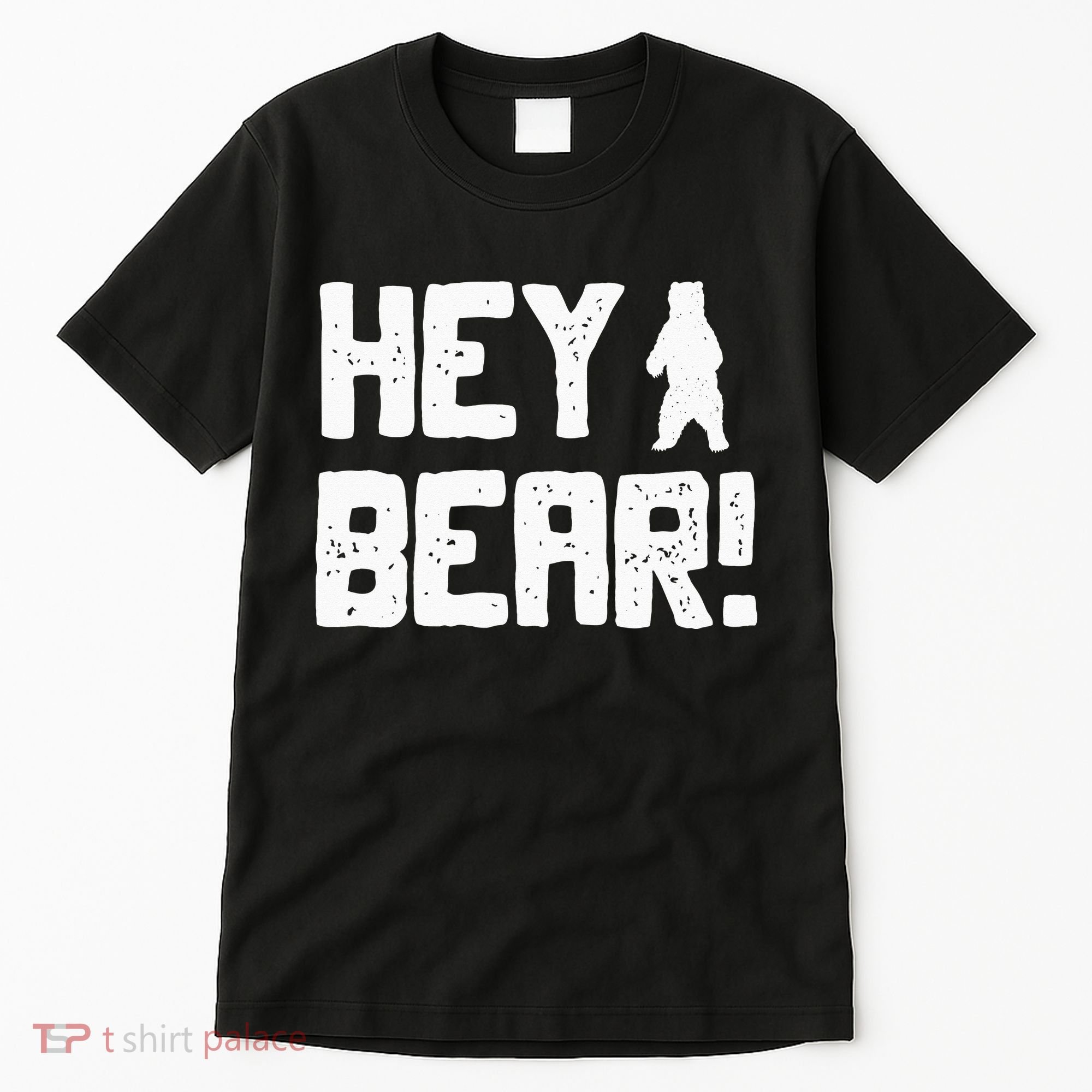 Hey Bear! Funny Hiking Outdoors Black Grizzly Bear Survival Tall T-Shirt