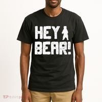 Hey Bear! Funny Hiking Outdoors Black Grizzly Bear Survival Tall T-Shirt thumb 2