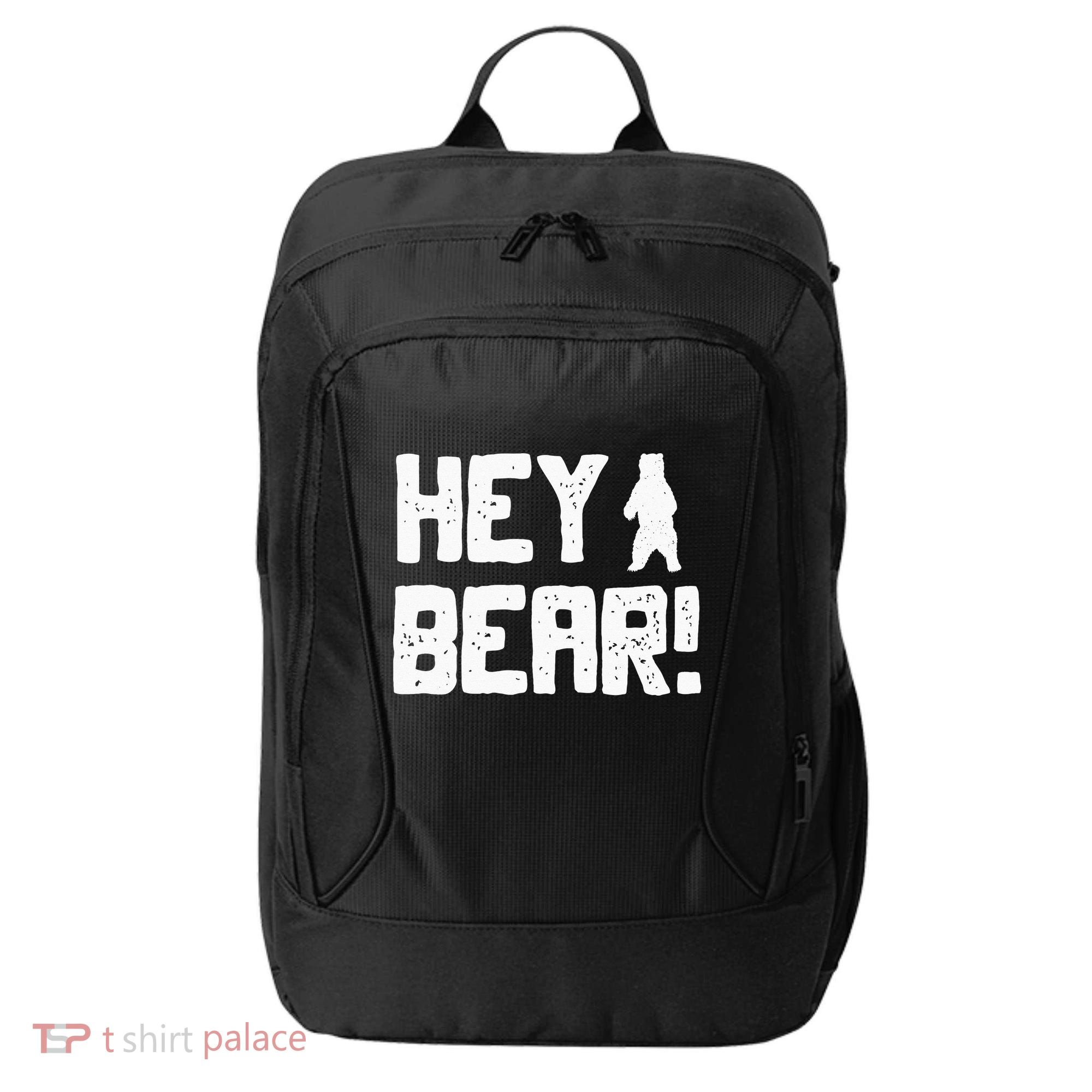 Hey Bear! Funny Hiking Outdoors Black Grizzly Bear Survival City Backpack
