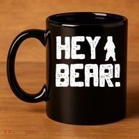 Hey Bear! Funny Hiking Outdoors Black Grizzly Bear Survival 11oz C Handle Ceramic Mug thumb 4