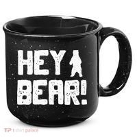 Hey Bear! Funny Hiking Outdoors Black Grizzly Bear Survival 15oz Campfire Ceramic Mug thumb 0