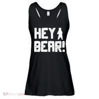 Hey Bear! Funny Hiking Outdoors Black Grizzly Bear Survival Ladies Essential Flowy Tank thumb 0