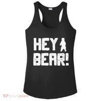 Hey Bear! Funny Hiking Outdoors Black Grizzly Bear Survival Ladies PosiCharge Competitor Racerback Tank thumb 0