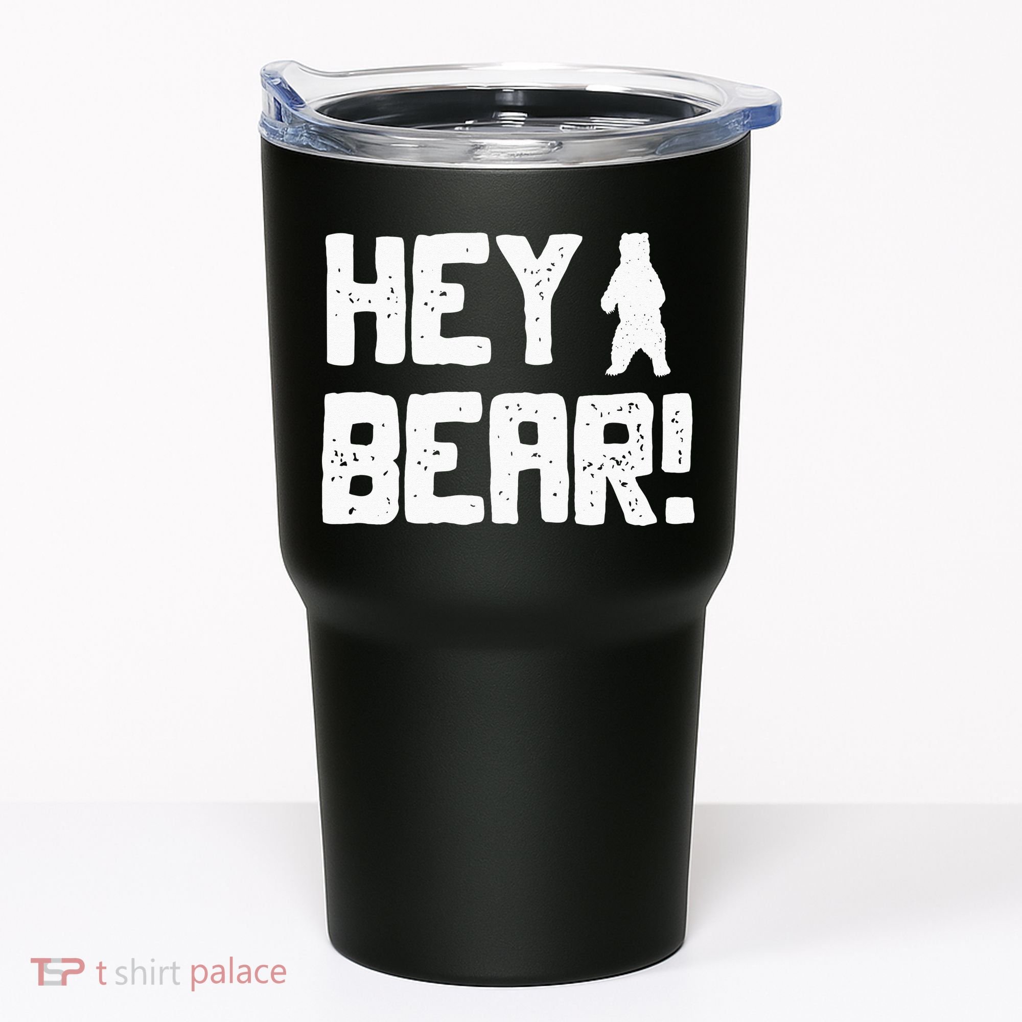 Hey Bear! Funny Hiking Outdoors Black Grizzly Bear Survival Tumbler