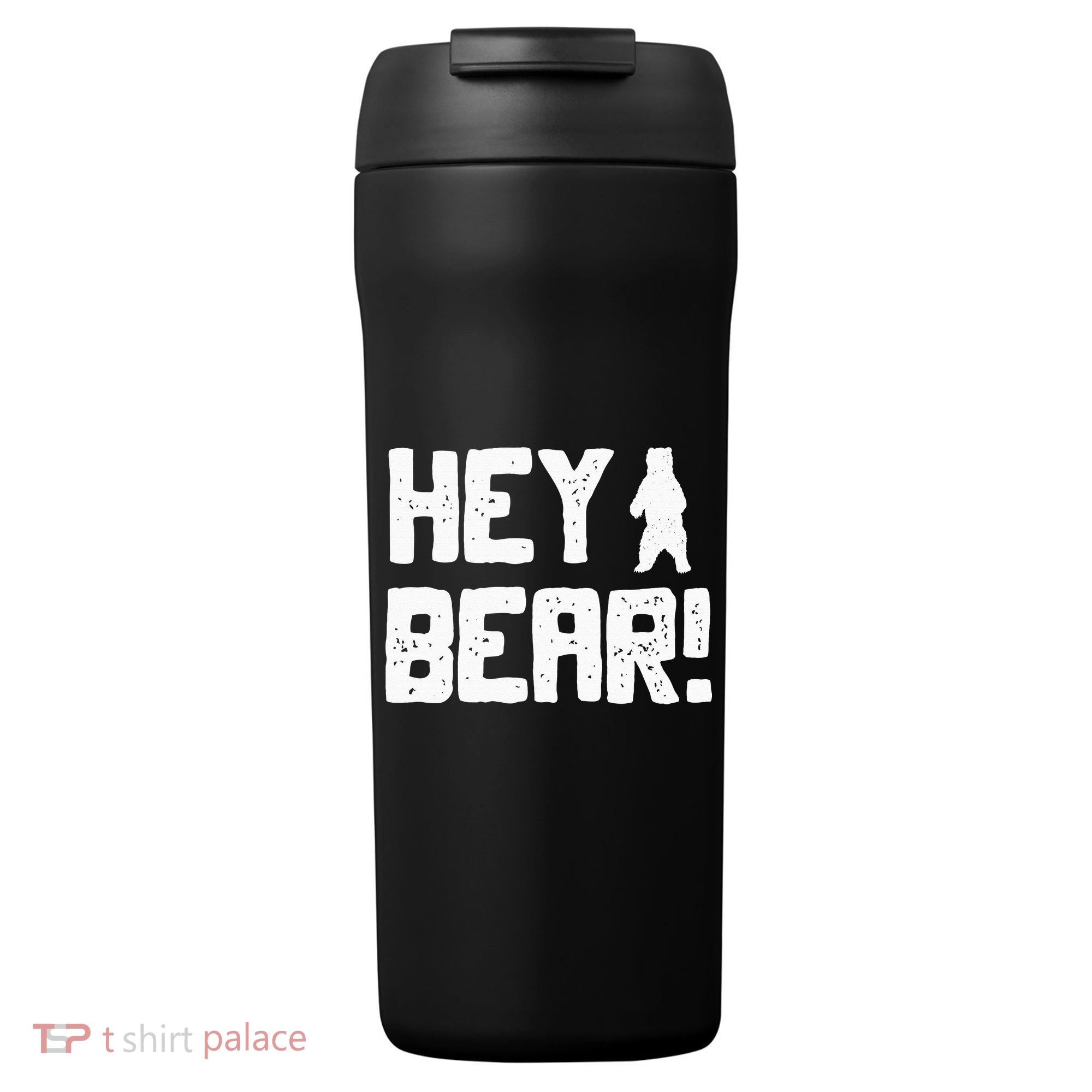 Hey Bear! Funny Hiking Outdoors Black Grizzly Bear Survival 24oz Duet Stainless Steel Tumbler