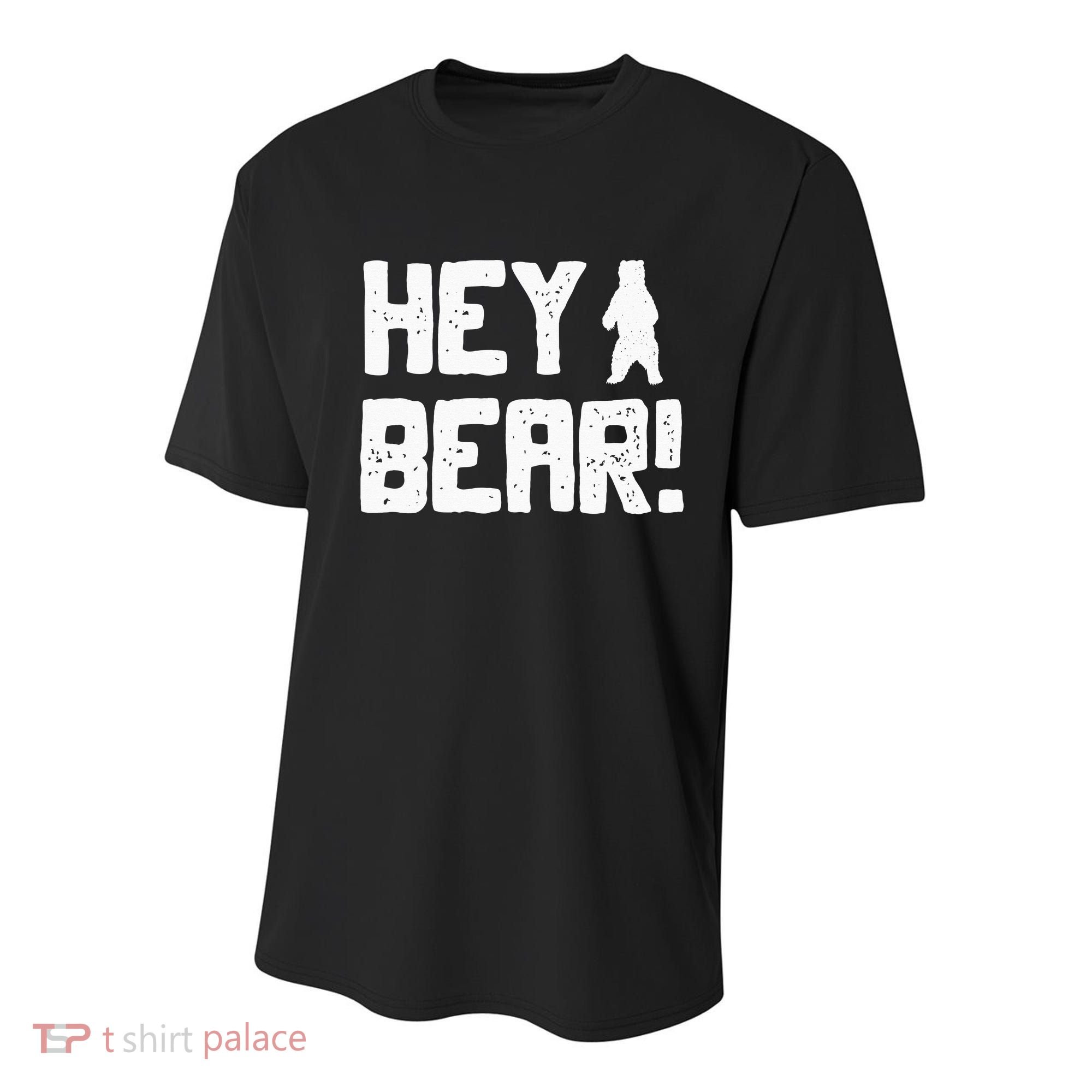 Hey Bear! Funny Hiking Outdoors Black Grizzly Bear Survival Youth Performance Sprint T-Shirt