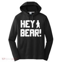 Hey Bear! Funny Hiking Outdoors Black Grizzly Bear Survival Performance Fleece Hoodie thumb 0