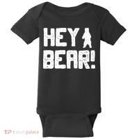 Hey Bear! Funny Hiking Outdoors Black Grizzly Bear Survival Baby Bodysuit thumb 0