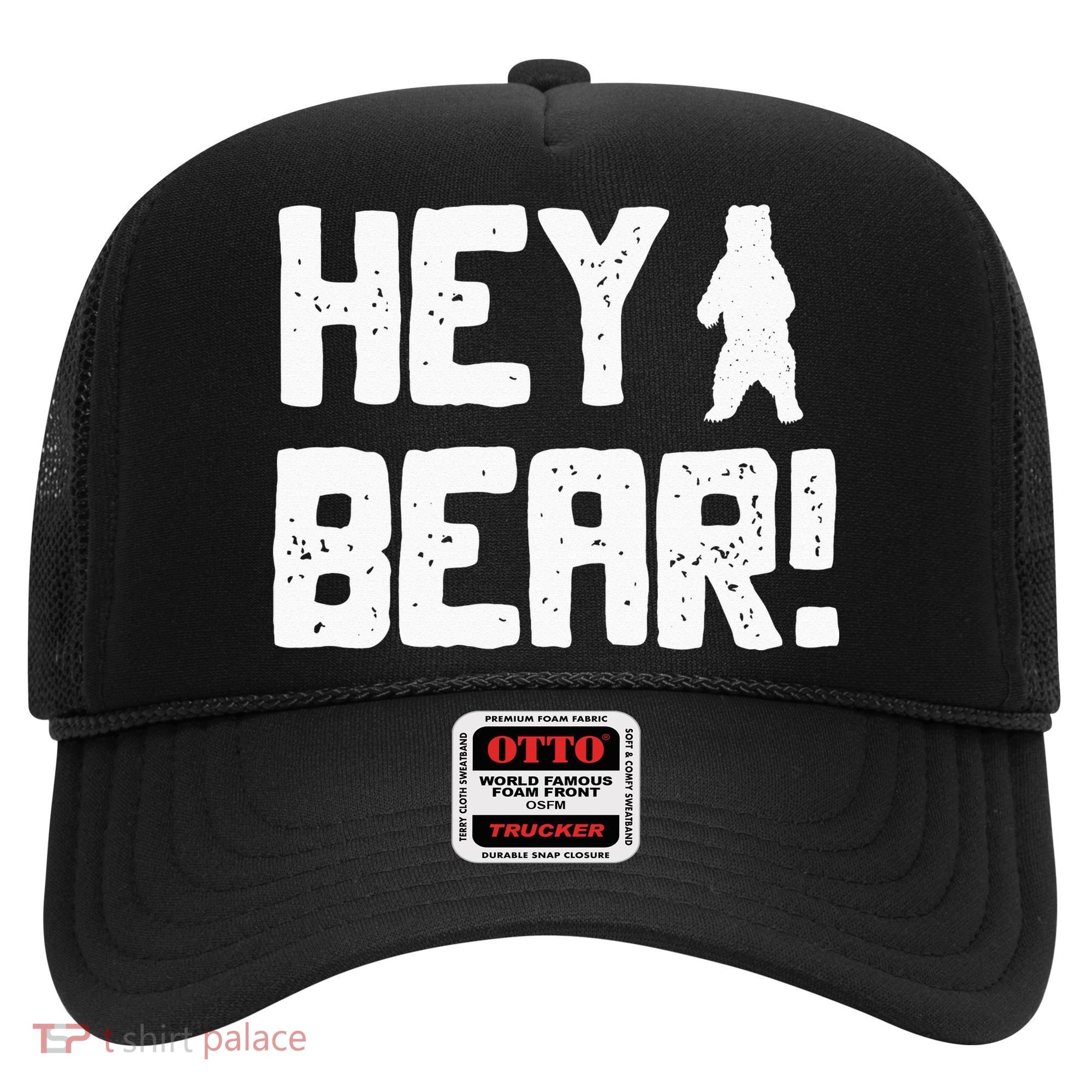 Hey Bear! Funny Hiking Outdoors Black Grizzly Bear Survival Hat