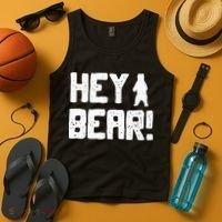 Hey Bear! Funny Hiking Outdoors Black Grizzly Bear Survival Tank Top thumb 4